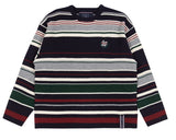 ロマンティッククラウン(ROMANTIC CROWN)  STRIPED RIBBED KNITWEAR_NAVY