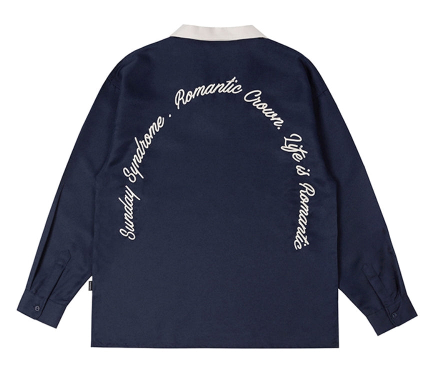ロマンティッククラウン(ROMANTIC CROWN)  SUNDAY SYNDROME BOWLING SHIRT_NAVY
