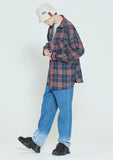 ロマンティッククラウン(ROMANTIC CROWN)  CROSS CHECK CUFFS SHIRT_NAVY