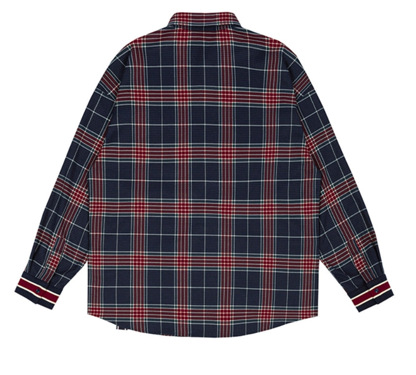 ロマンティッククラウン(ROMANTIC CROWN)  CROSS CHECK CUFFS SHIRT_NAVY