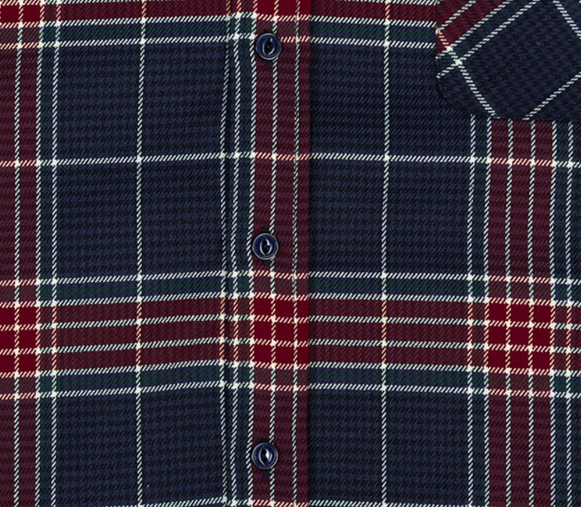 ロマンティッククラウン(ROMANTIC CROWN)  CROSS CHECK CUFFS SHIRT_NAVY