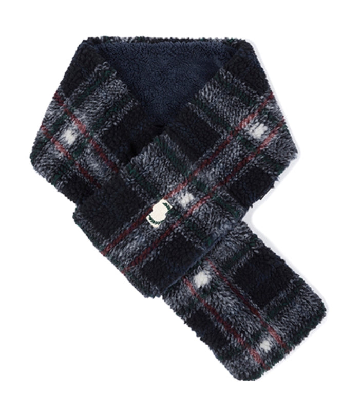 ロマンティッククラウン(ROMANTIC CROWN) CHECK FLEECE MUFFLER_NAVY