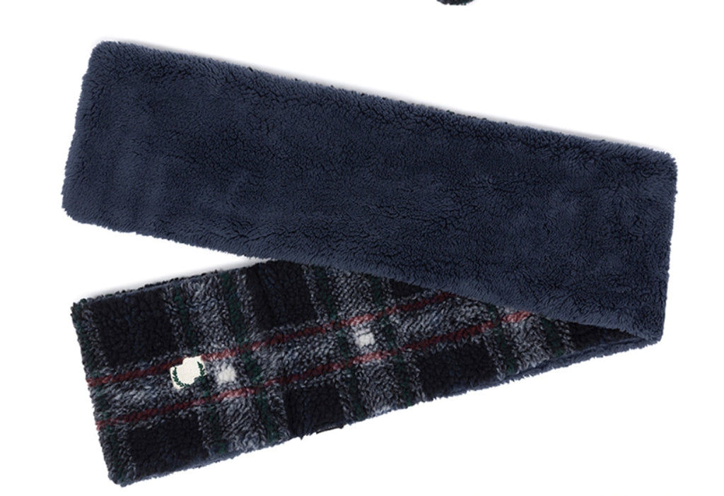 ロマンティッククラウン(ROMANTIC CROWN) CHECK FLEECE MUFFLER_NAVY