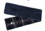 ロマンティッククラウン(ROMANTIC CROWN) CHECK FLEECE MUFFLER_NAVY