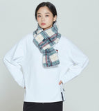 ロマンティッククラウン(ROMANTIC CROWN) CHECK FLEECE MUFFLER_OATMEAL