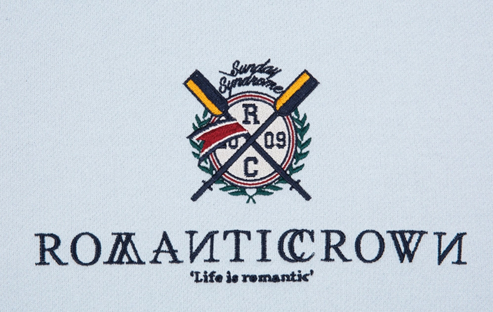 ロマンティッククラウン(ROMANTIC CROWN) RMTCRW PADDLING LOGO HOODIE_SKY BLUE
