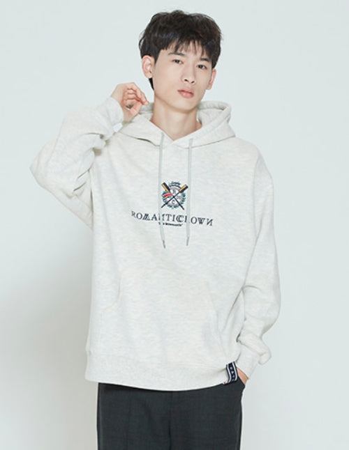 ロマンティッククラウン(ROMANTIC CROWN) RMTCRW PADDLING LOGO HOODIE_MELANGE IVORY