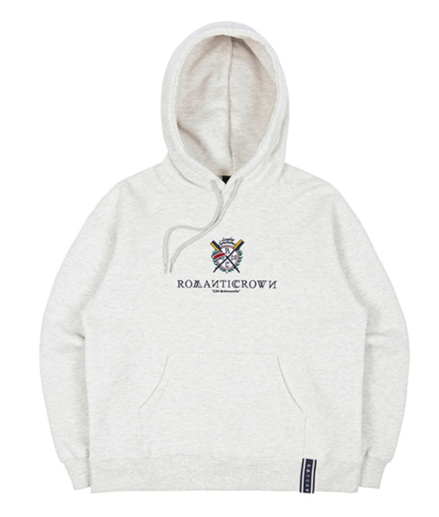 ロマンティッククラウン(ROMANTIC CROWN) RMTCRW PADDLING LOGO HOODIE_MELANGE IVORY