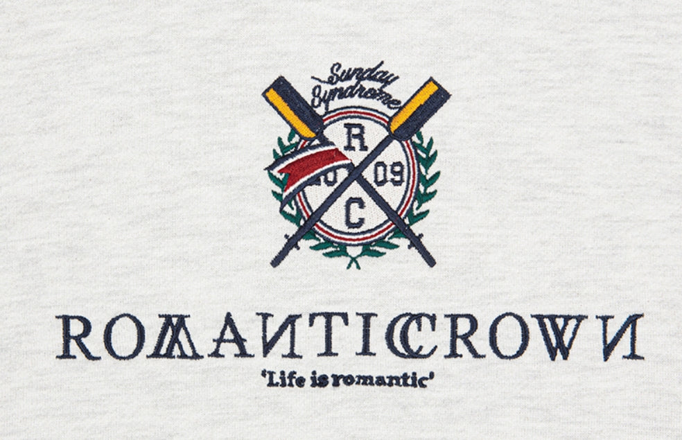ロマンティッククラウン(ROMANTIC CROWN) RMTCRW PADDLING LOGO HOODIE_MELANGE IVORY