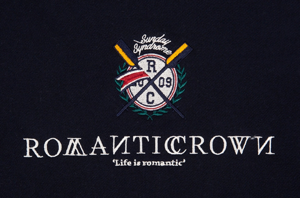 ロマンティッククラウン(ROMANTIC CROWN) RMTCRW PADDLING LOGO HOODIE_NAVY