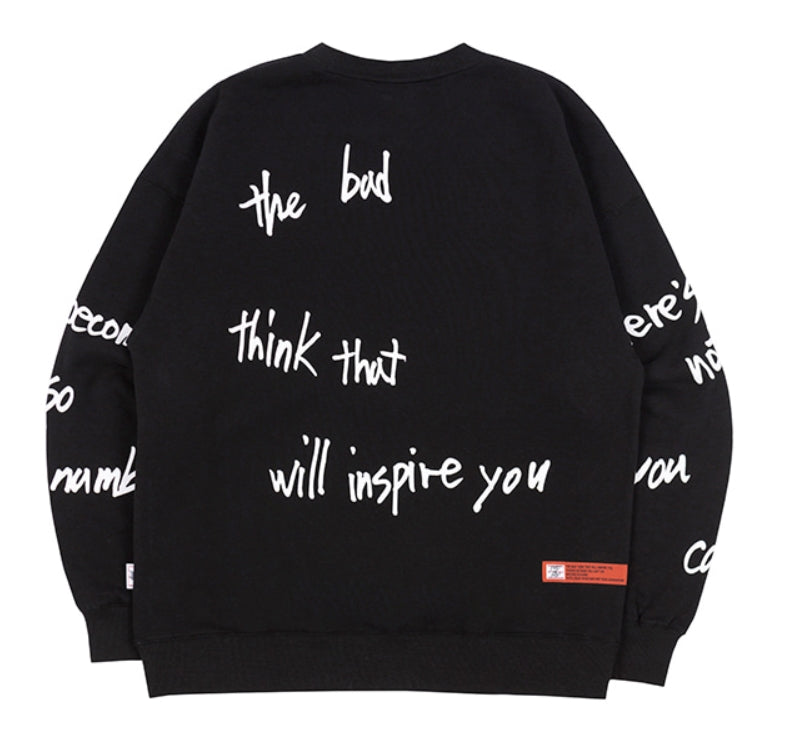 ベドインベド(BADINBAD)  SCRIBBLE LOGO SWEATSHIRT_BLACK