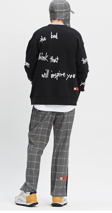 ベドインベド(BADINBAD)  SCRIBBLE LOGO SWEATSHIRT_BLACK