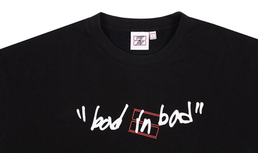 ベドインベド(BADINBAD)  SCRIBBLE LOGO SWEATSHIRT_BLACK
