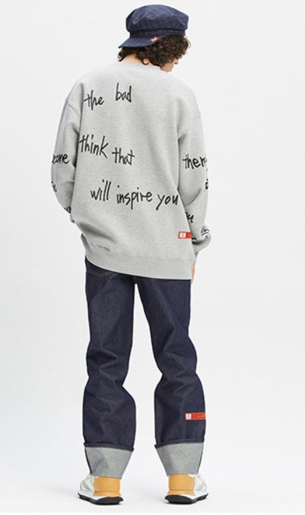 ベドインベド(BADINBAD)  SCRIBBLE LOGO SWEATSHIRT_GREY