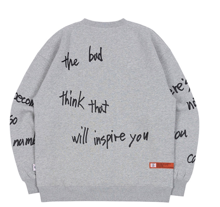 ベドインベド(BADINBAD)  SCRIBBLE LOGO SWEATSHIRT_GREY