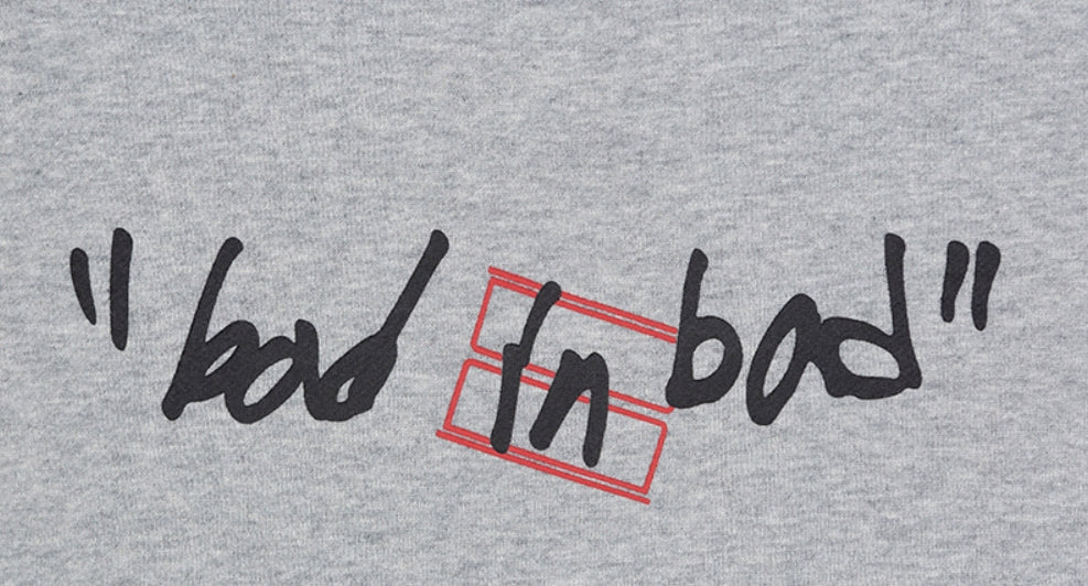 ベドインベド(BADINBAD)  SCRIBBLE LOGO SWEATSHIRT_GREY