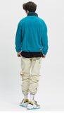 ベドインベド(BADINBAD)  FLEECE HALF ZIP UP JUMPER_BLUE GREEN