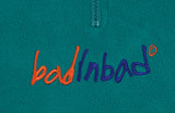 ベドインベド(BADINBAD)  FLEECE HALF ZIP UP JUMPER_BLUE GREEN