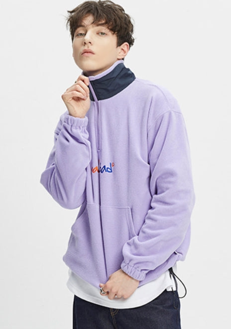 ベドインベド(BADINBAD) FLEECE HALF ZIP UP JUMPER_LIGHT PURPLE