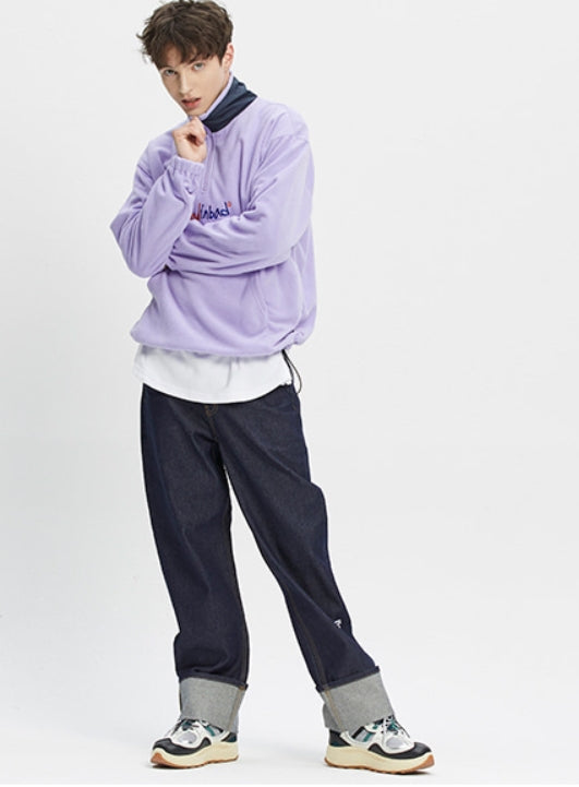 ベドインベド(BADINBAD) FLEECE HALF ZIP UP JUMPER_LIGHT PURPLE