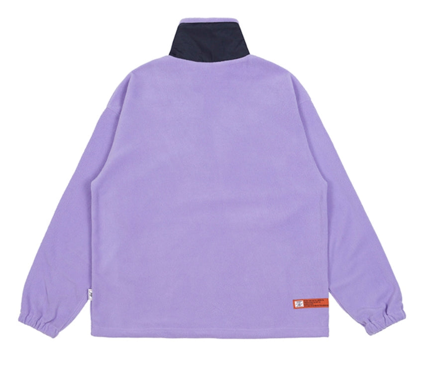 ベドインベド(BADINBAD) FLEECE HALF ZIP UP JUMPER_LIGHT PURPLE