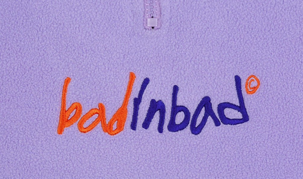 ベドインベド(BADINBAD) FLEECE HALF ZIP UP JUMPER_LIGHT PURPLE