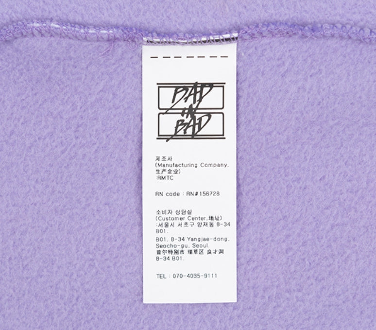 ベドインベド(BADINBAD) FLEECE HALF ZIP UP JUMPER_LIGHT PURPLE