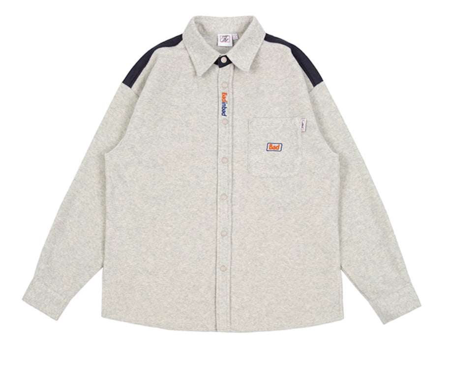 ベドインベド(BADINBAD)  BAD FLEECE SHIRT_MELANGE IVORY