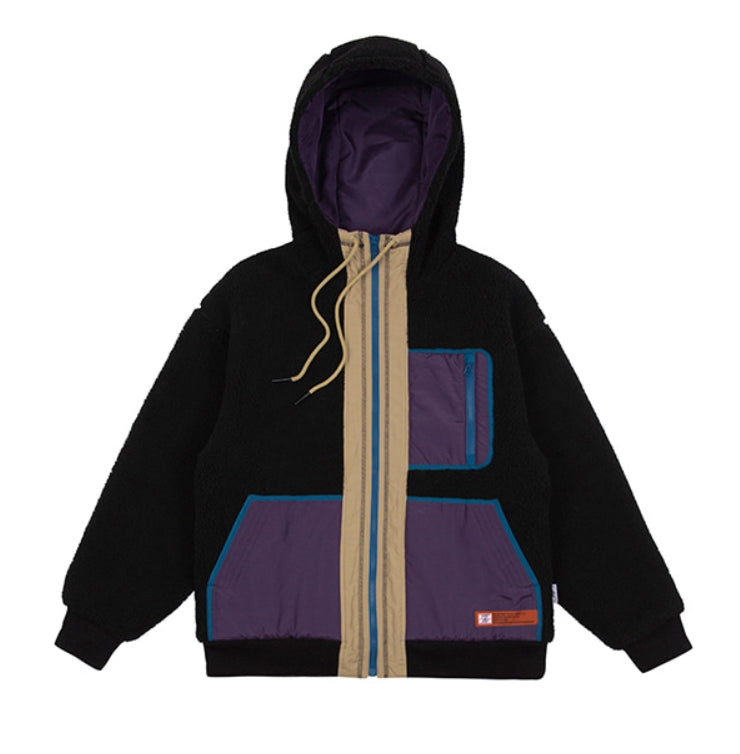 ベドインベド(BADINBAD)  COLOR BLOCK FLEECE JACKET_BLACK