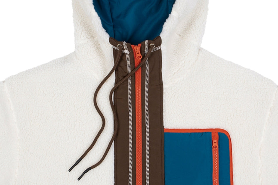 ベドインベド(BADINBAD)  COLOR BLOCK FLEECE JACKET_OATMEAL