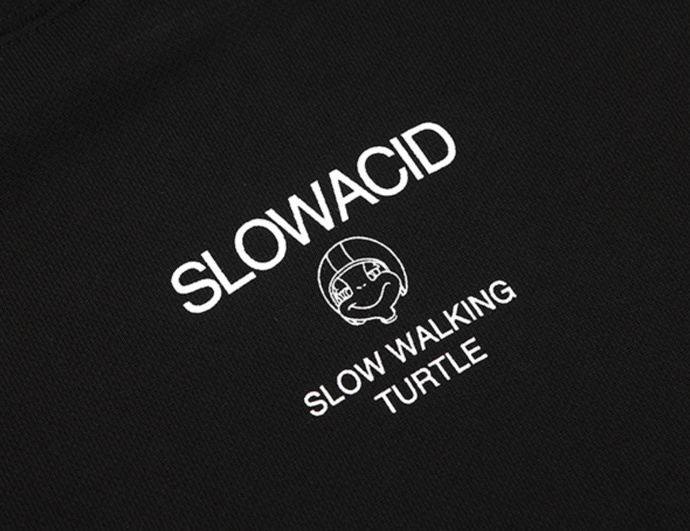 スローアシッド(SLOW ACID)  Turtle Logo Hoodie (BLACK)