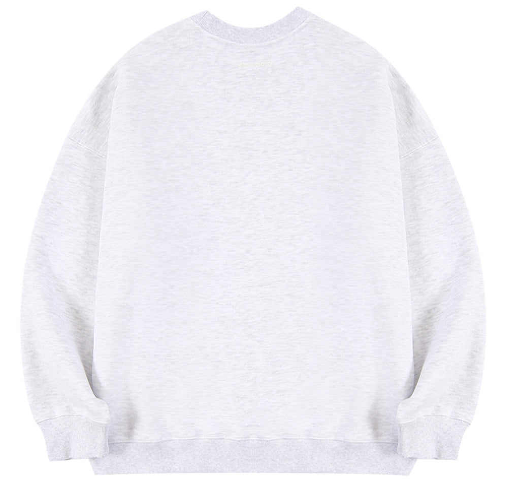 スローアシッド(SLOW ACID)Color Title Napping Sweatshirt (NAPPING / MELANGE WHITE)