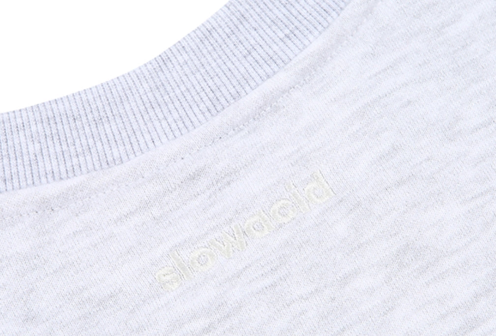 スローアシッド(SLOW ACID)Color Title Napping Sweatshirt (NAPPING / MELANGE WHITE)