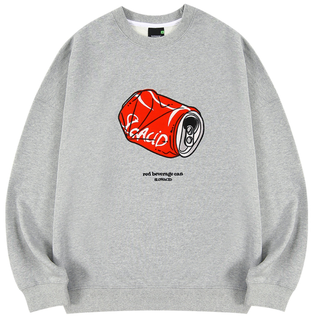 スローアシッド(SLOW ACID)    Can Embroidery Sweatshirt (GRAY)
