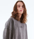 スローアシッド(SLOW ACID)  Logo Washing Sweatshirt (CHARCOAL)
