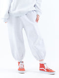 スローアシッド(SLOW ACID) Wide Keyring Napping Sweatpants (NAPPING / MELANGE WHITE)