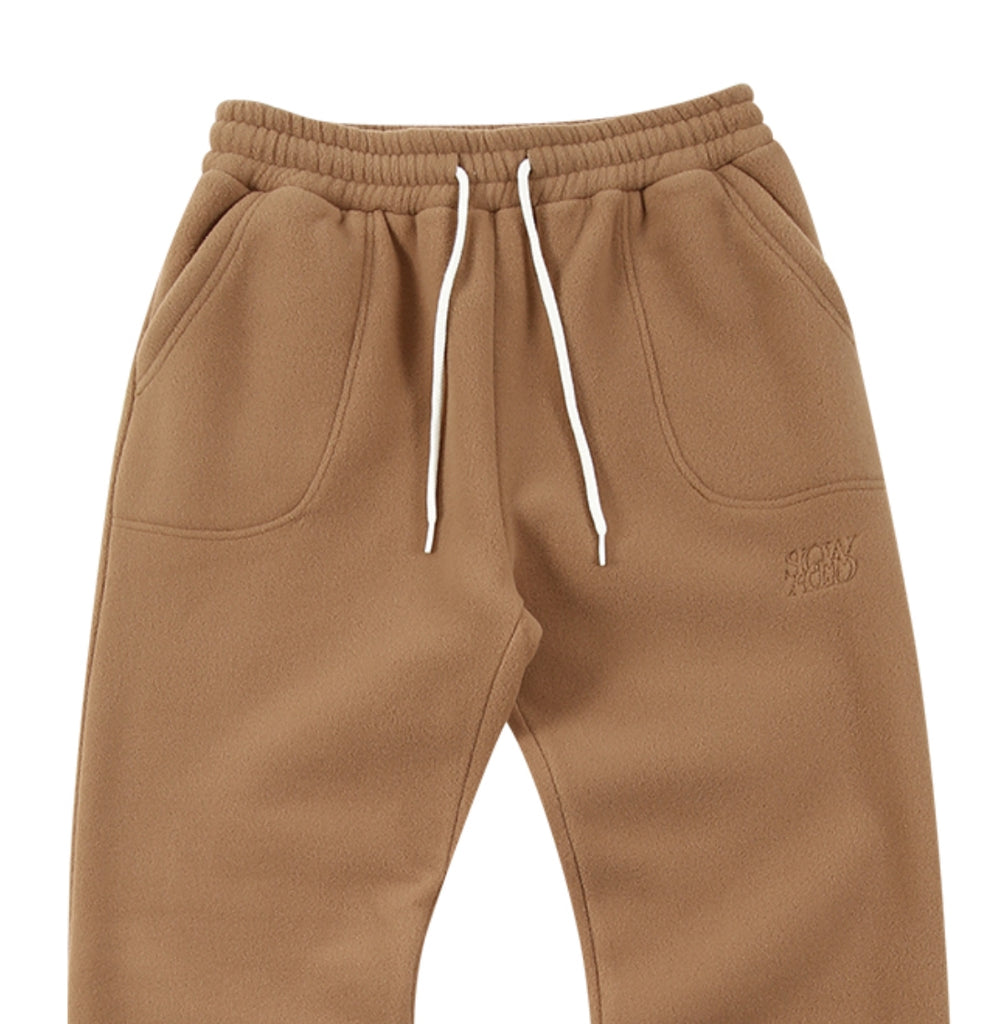 スローアシッド(SLOW ACID)  Stitch Embroidery Fleece Pants (BROWN)