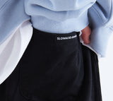 スローアシッド(SLOW ACID)  Washing Cotton Wide String Pants (BLACK)