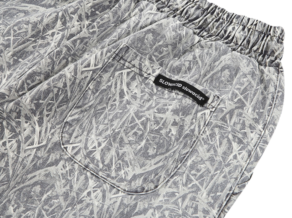 スローアシッド(SLOW ACID) Washing Cotton Wide String Pants (GRAY)