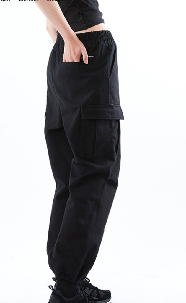 スローアシッド(SLOW ACID) Washing Cotton Cargo Jogger Pants (BLACK)