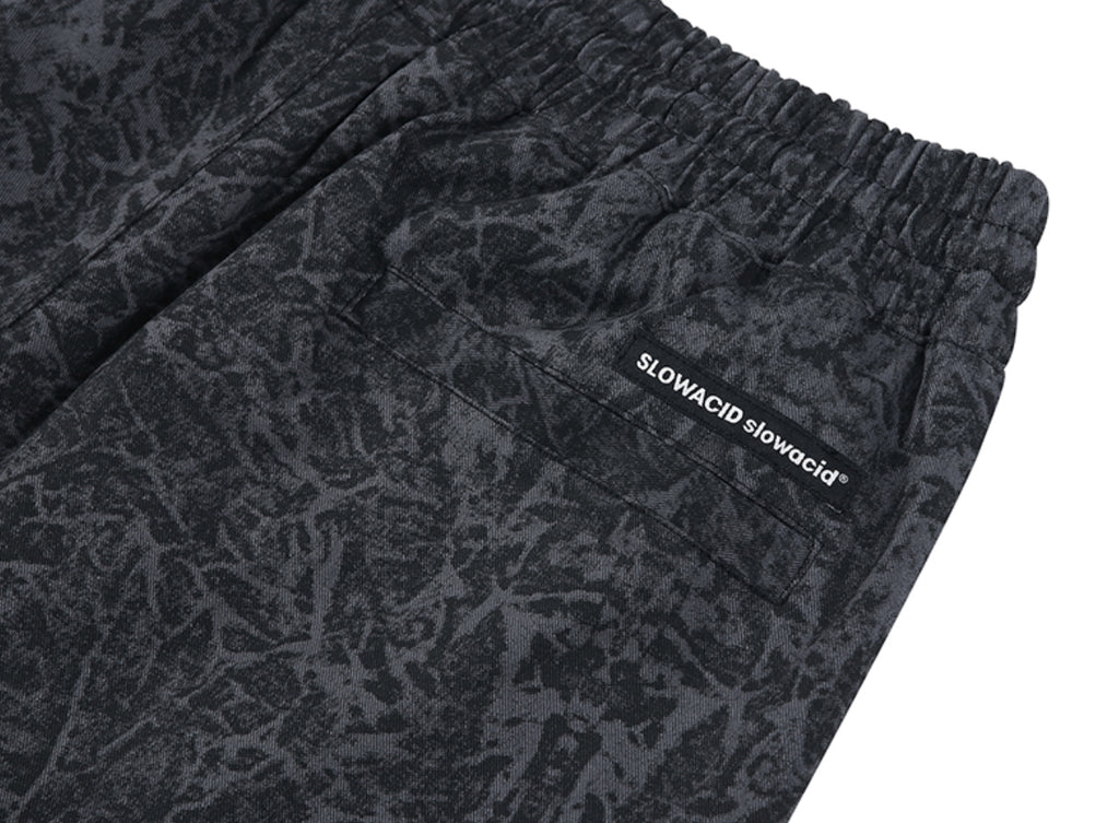 スローアシッド(SLOW ACID)  Washing Cotton Cargo Jogger Pants (STAINED BLACK)