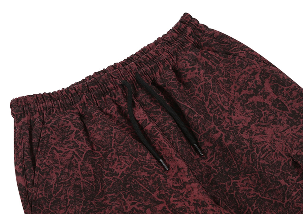 スローアシッド(SLOW ACID)  Washing Cotton Cargo Jogger Pants (STAINED RED)
