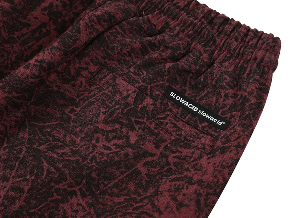 スローアシッド(SLOW ACID)  Washing Cotton Cargo Jogger Pants (STAINED RED)