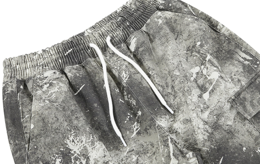 スローアシッド(SLOW ACID)  Washing Cotton Cargo Jogger Pants (PRINT GRAY)