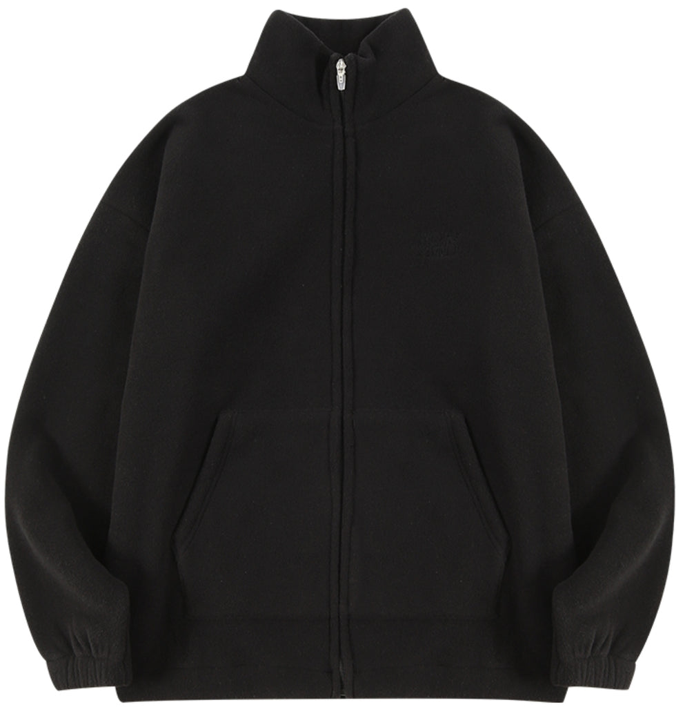 スローアシッド(SLOW ACID)  Stitch Embroidery Fleece Zipup Zacket (BLACK)