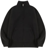 スローアシッド(SLOW ACID)  Stitch Embroidery Fleece Zipup Zacket (BLACK)