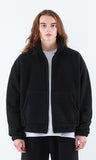 スローアシッド(SLOW ACID)  Stitch Embroidery Fleece Zipup Zacket (BLACK)