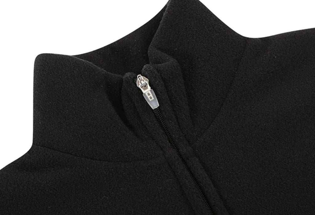 スローアシッド(SLOW ACID)  Stitch Embroidery Fleece Zipup Zacket (BLACK)