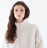 スローアシッド(SLOW ACID)  Stitch Embroidery Fleece Zipup Zacket (IVORY)