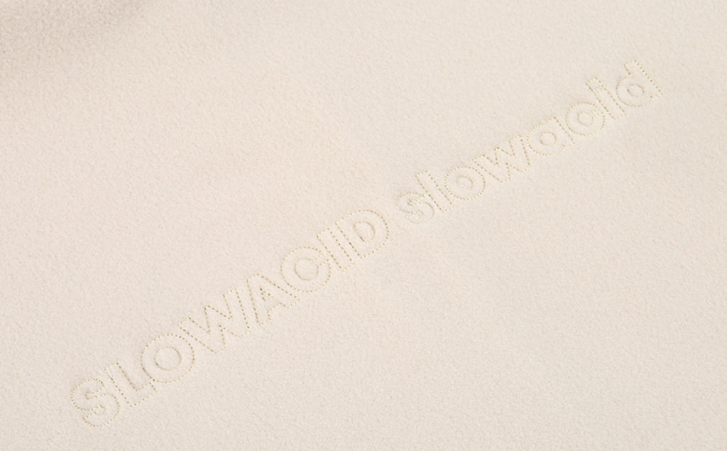 スローアシッド(SLOW ACID)  Stitch Embroidery Fleece Zipup Zacket (IVORY)
